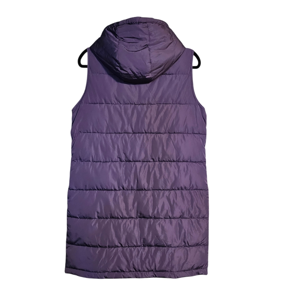 Nuage Quilted Long Puffer Vest With Hood Purple Size XS - Picture 6 of 12